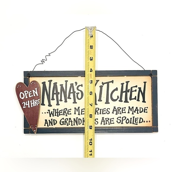 Nana's Kitchen Rustic Farmhouse Sign Wall Decor Wood Plaque Primitive 12x5.5” - Picture 5 of 5